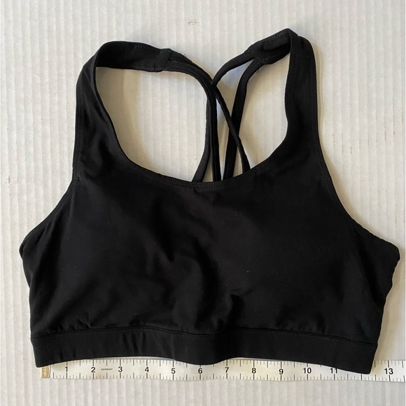 NWOT Pact Organic Scoop Neck Open Lattice Back Black Bralette Size M - Picture 5 of 10